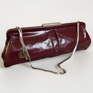 PICARD elegant leather clutch bag with silver hardware
